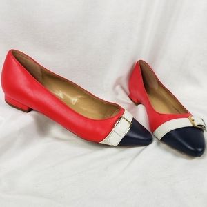 NWOT Talbots Red Leather Classic Flat